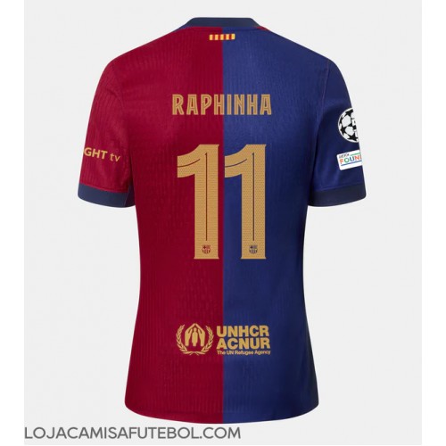 Camisa de Futebol Barcelona Raphinha Belloli #11 Equipamento Principal 2024-25 Manga Curta